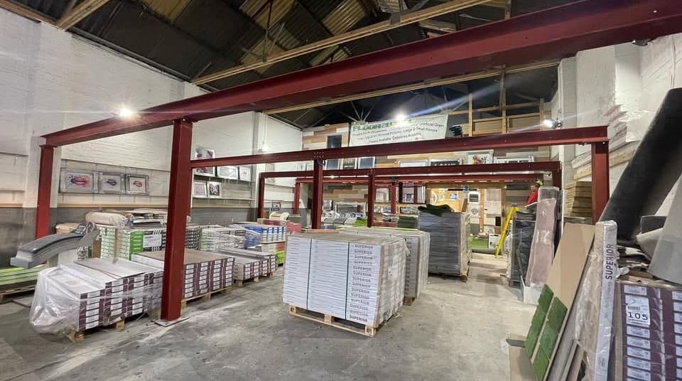 RSJ installation for an extension or knock-through